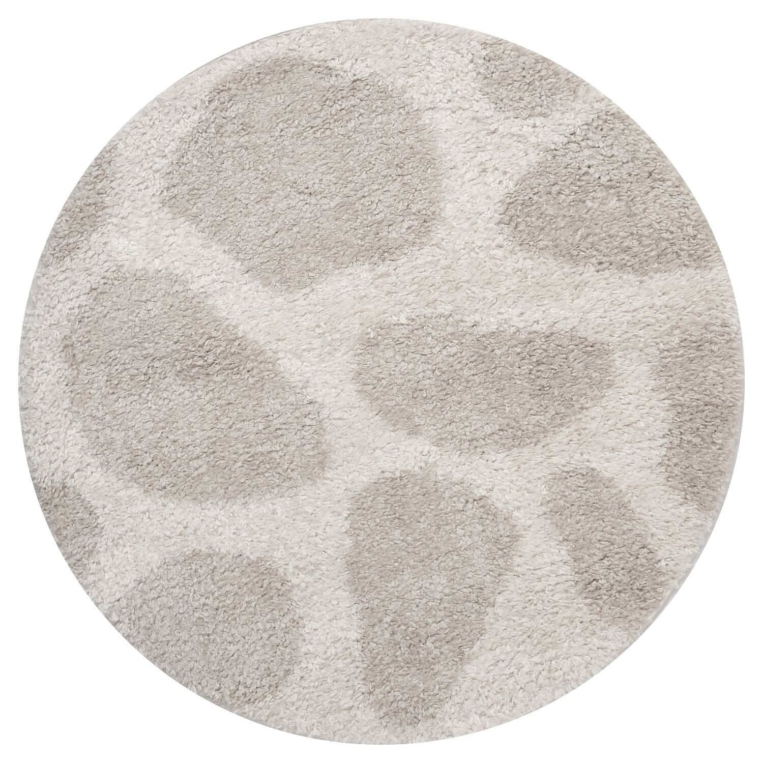 The Rugs Beige Moodi Pebble Round Shaggy Rug - 120cm