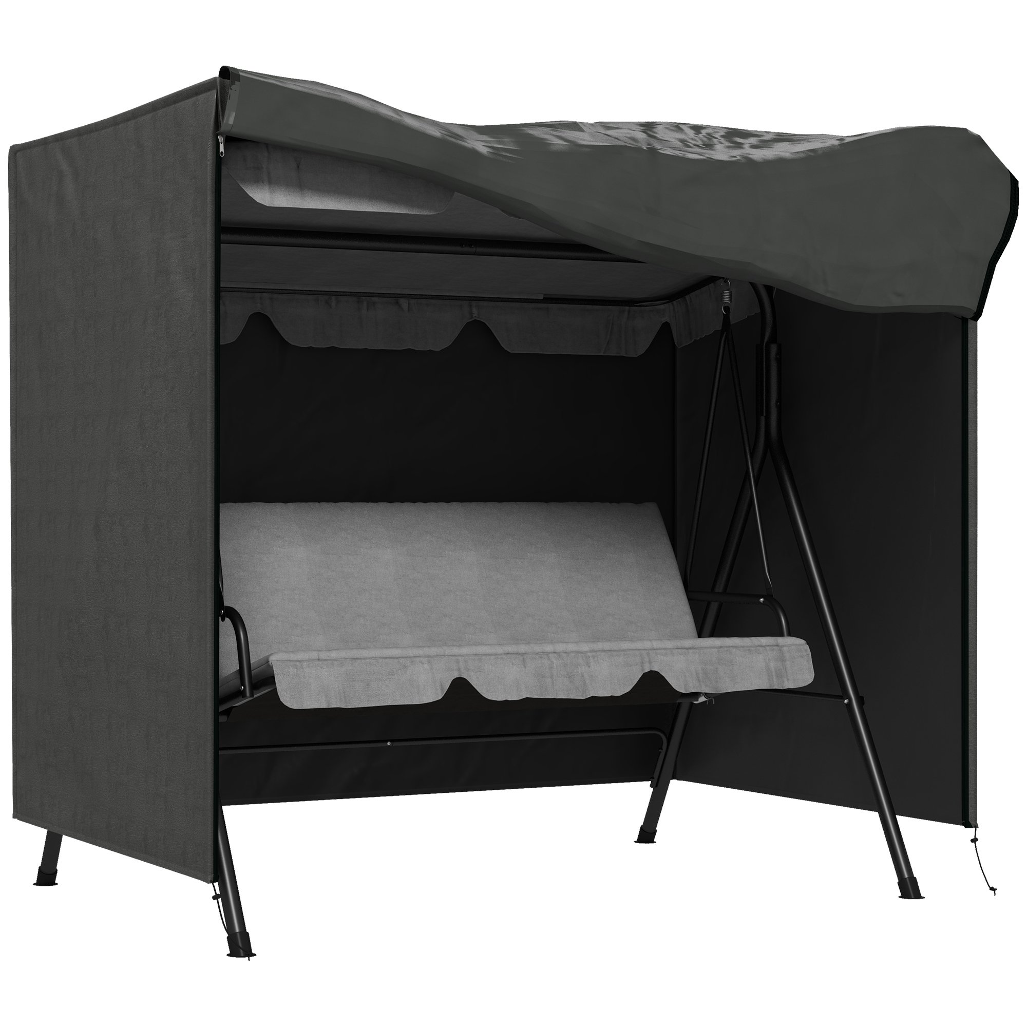 Outsunny 3 Seater Oxford Patio Swing Chair Cover Waterproof - Dark Grey