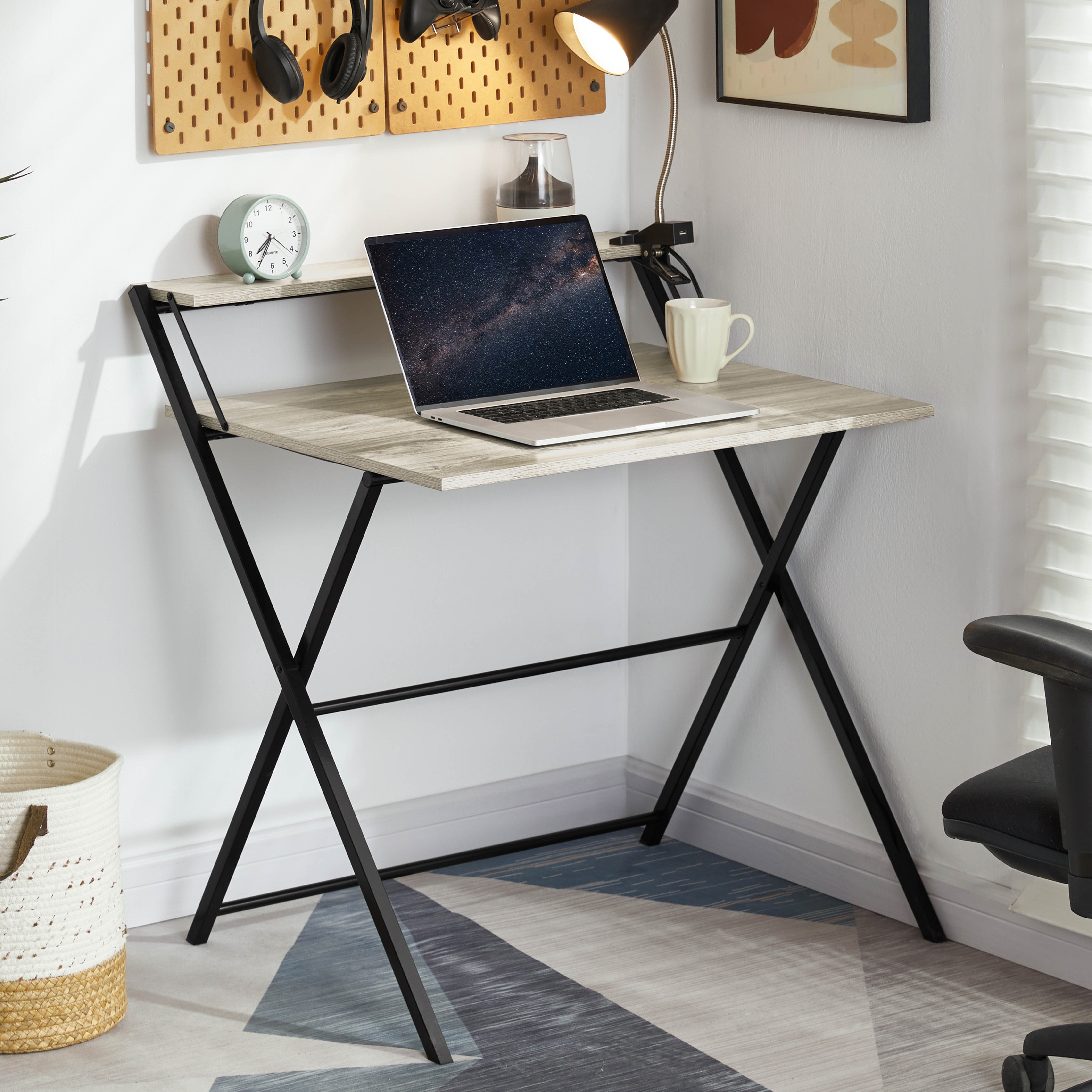 Vida Designs Brooklyn Foldable Computer Desk - Grey