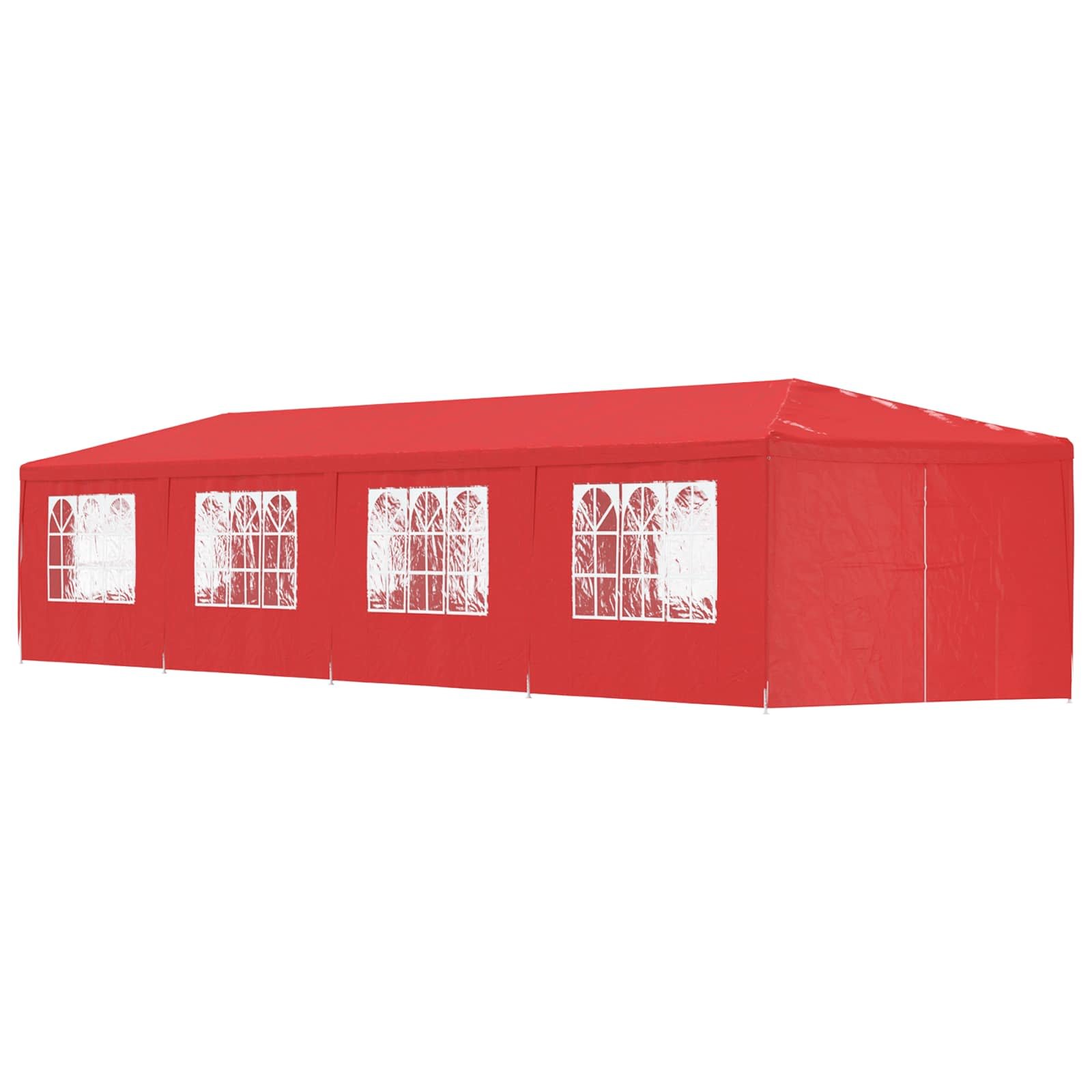 Walplus 1200 x 300 x 255 cm PE Steel Frame Garden Party Tent - Red