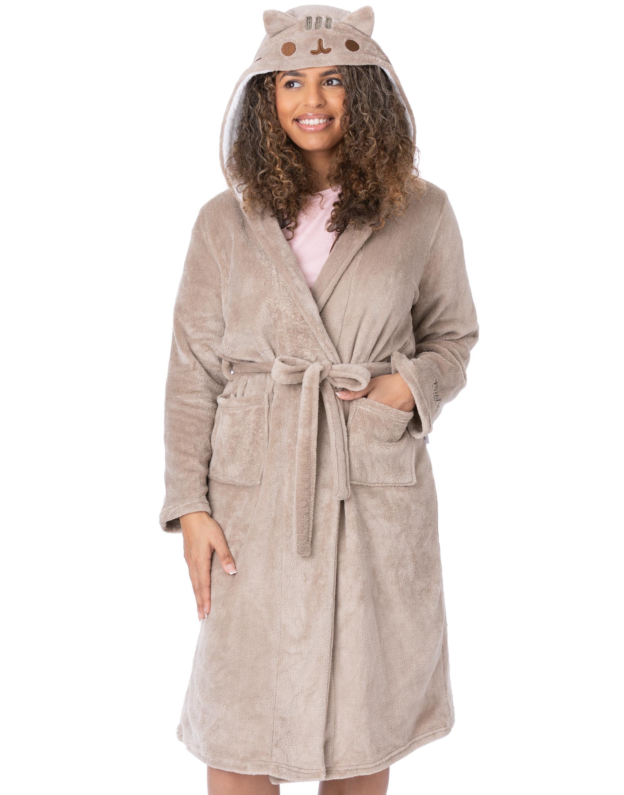 Pusheen Pusheen The Cat Adult XS Womens Hooded Bathrobe - Brown