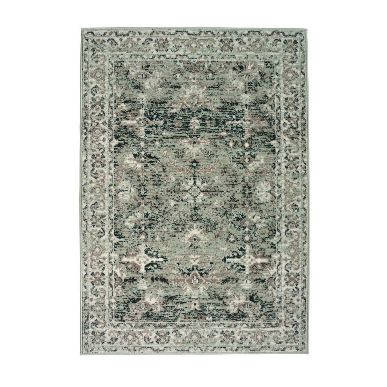 Mega Flooring Green Traditional Bordered Rug - 160 x 230cm