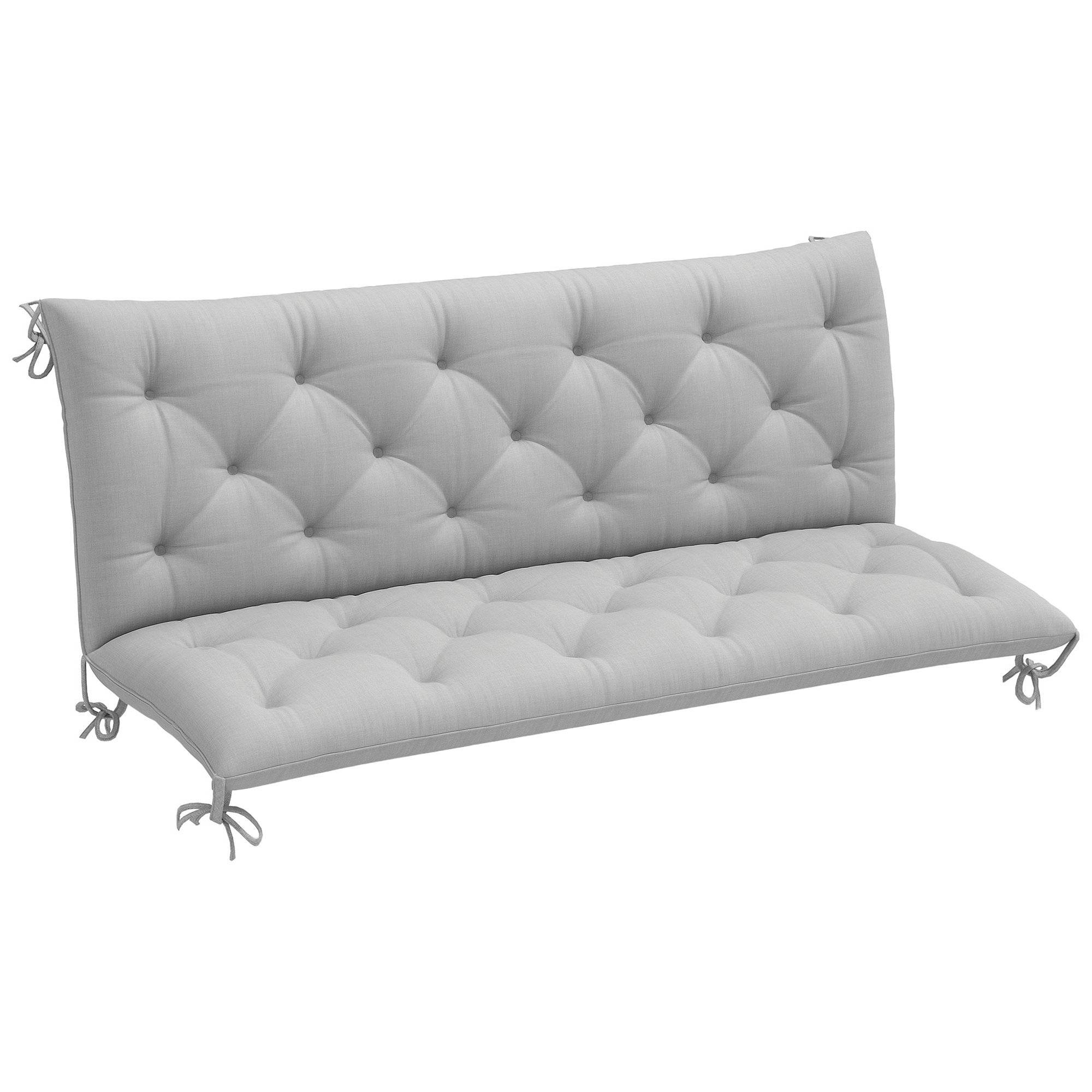 Outsunny 3 Seater Outdoor Chair Cushions with Ties Seater Pad
