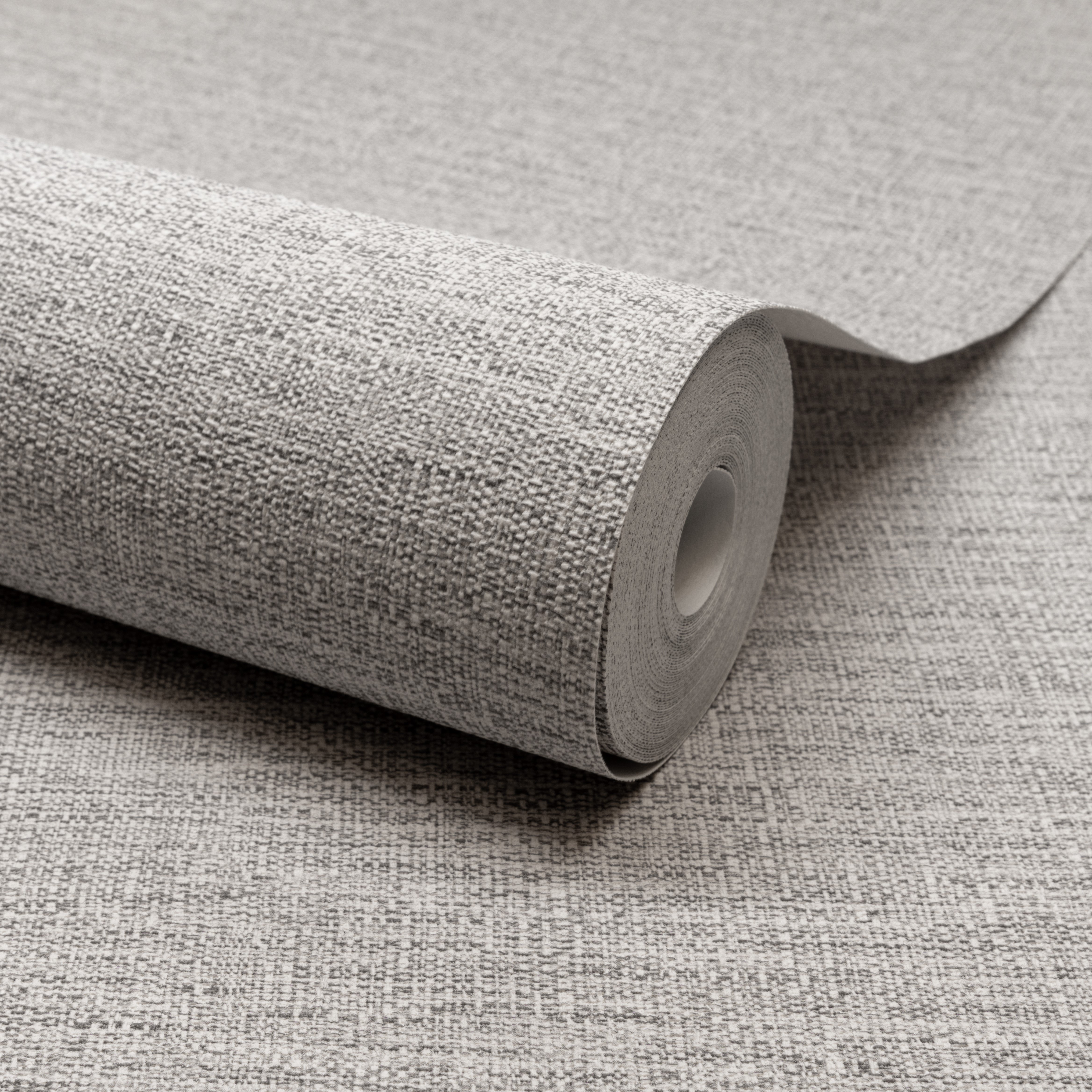 Grandeco Telma Slubbed Fabric Hessian Textured Wallpaper - Neutral Marl