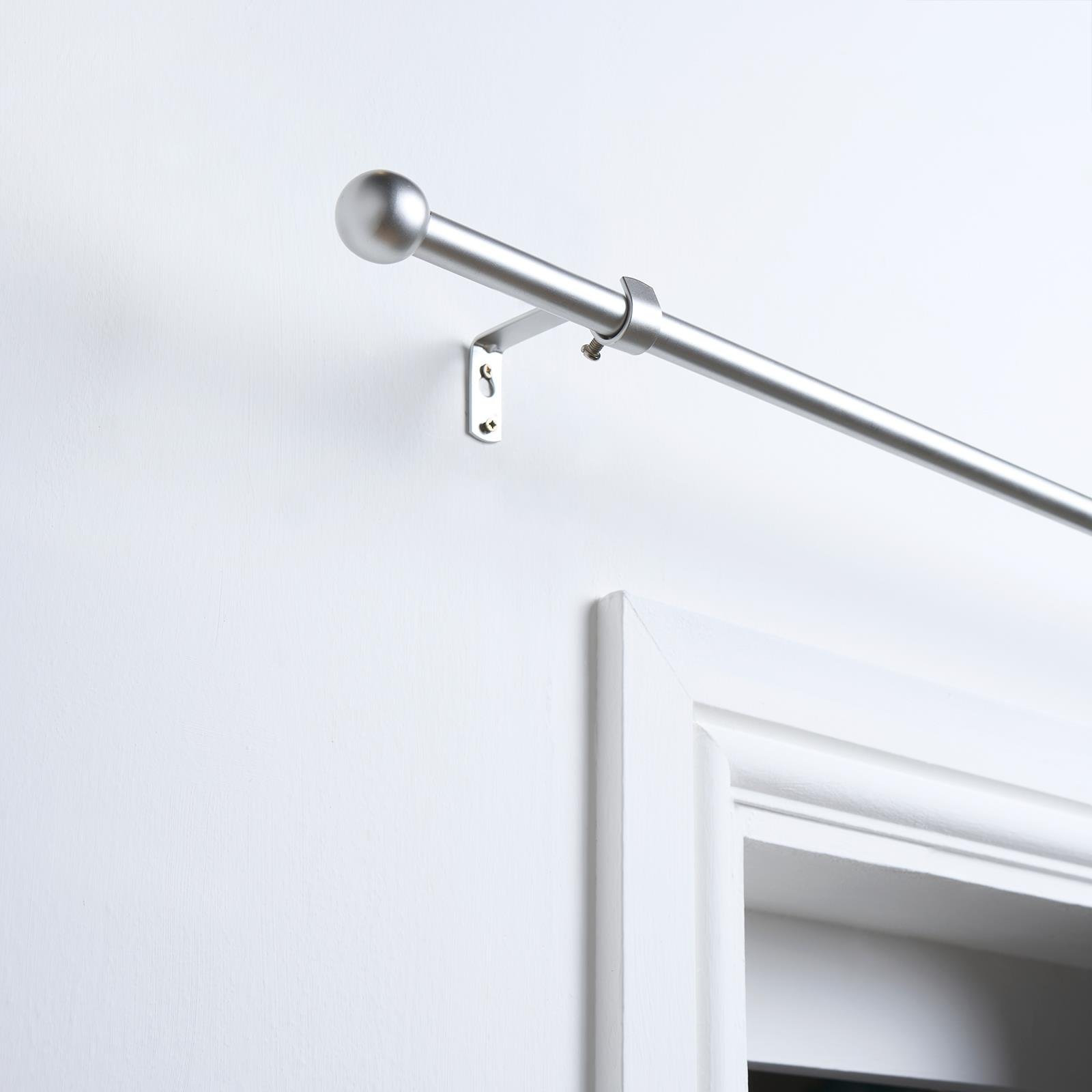 OHS 16mm Ball Curtain Pole 120-220cm - Silver