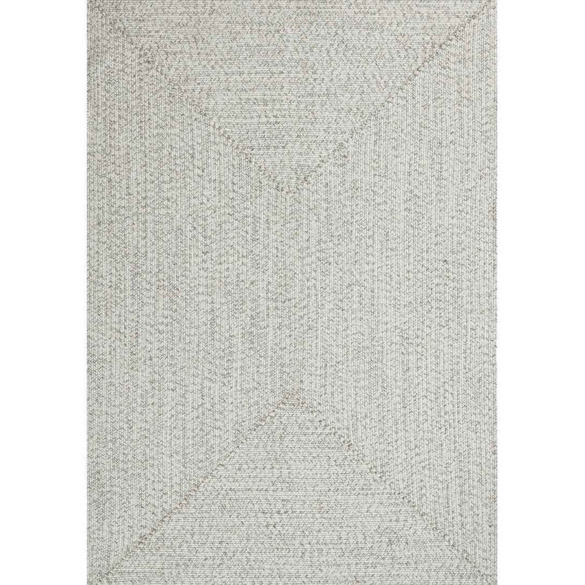 Hanse Home White Indoor Outdoor Trenzado Bordered Plain Rug - 160 x 230cm