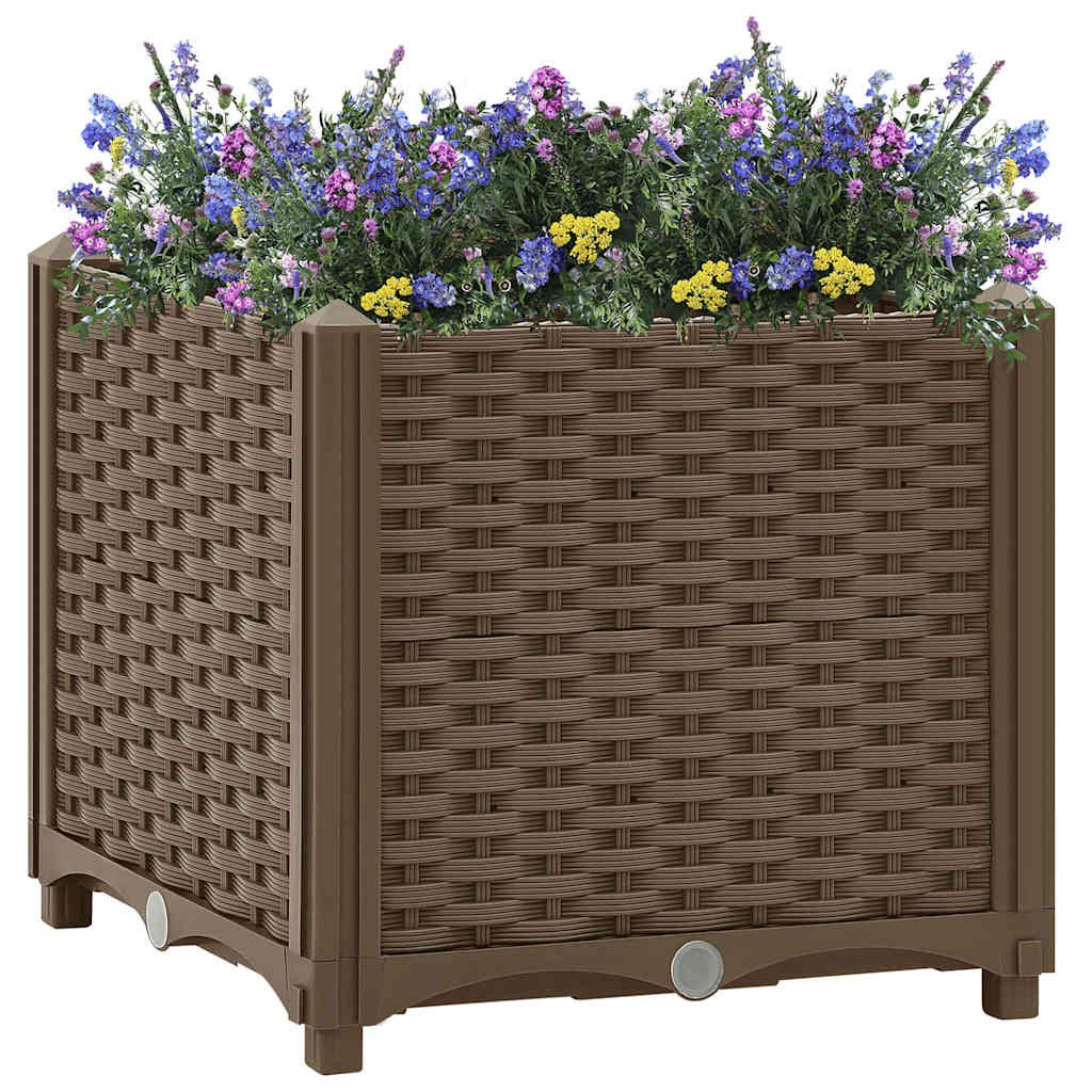 Walplus Polypropylene Raised Garden Bed - Brown - 40 x 40 x 38 cm
