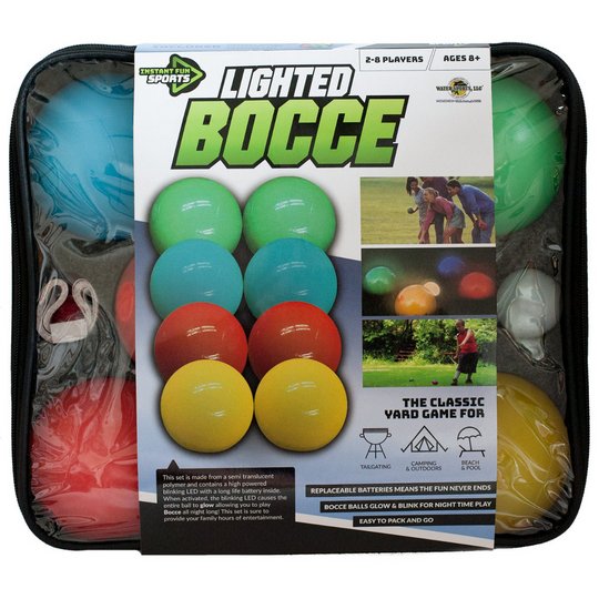 Watersports LLC Lighted Glow in the Dark Bocce Ball Set Outdoor Toy