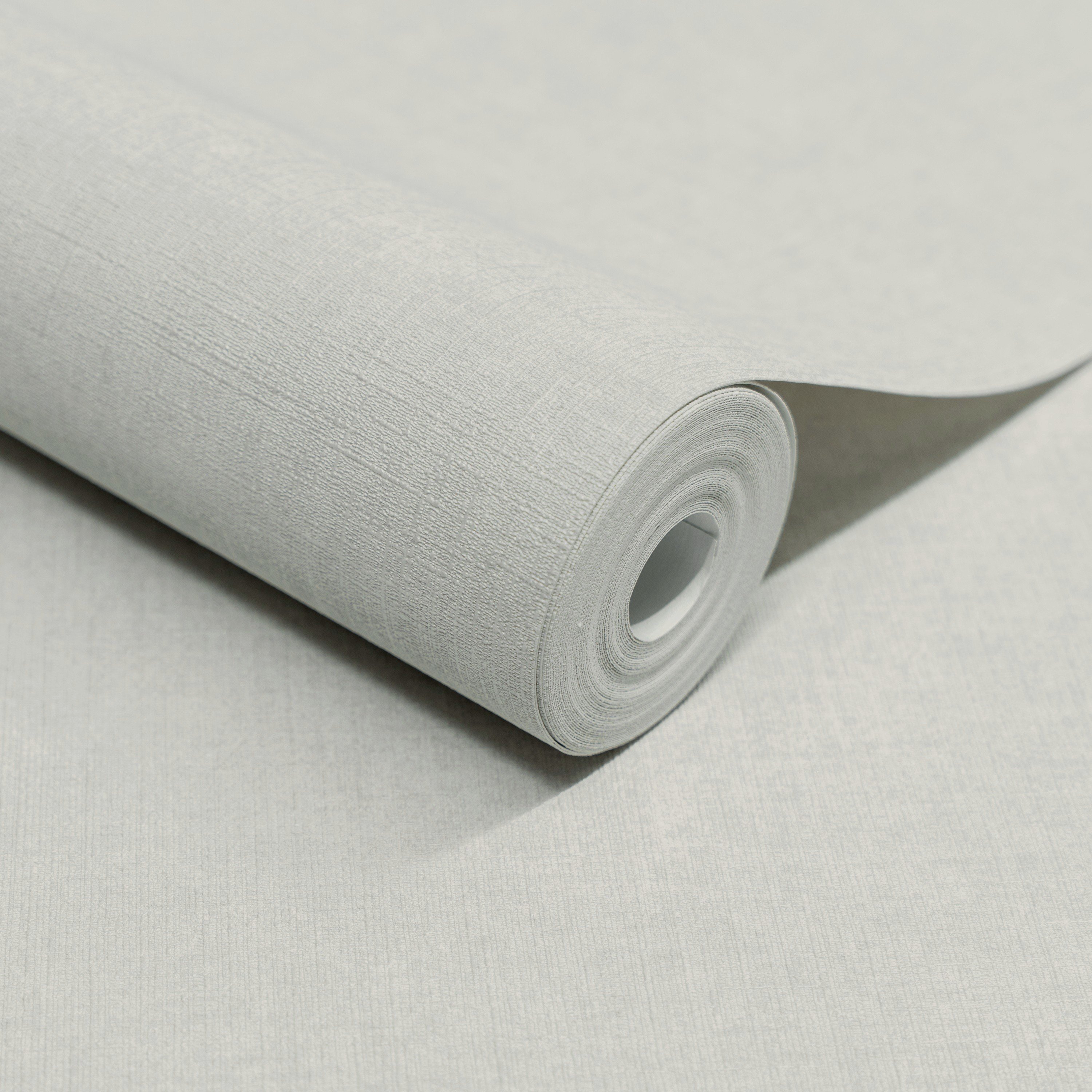 Grandeco Solena Brushed Check Weave Hessian Textured Plain Wallpaper - Grey