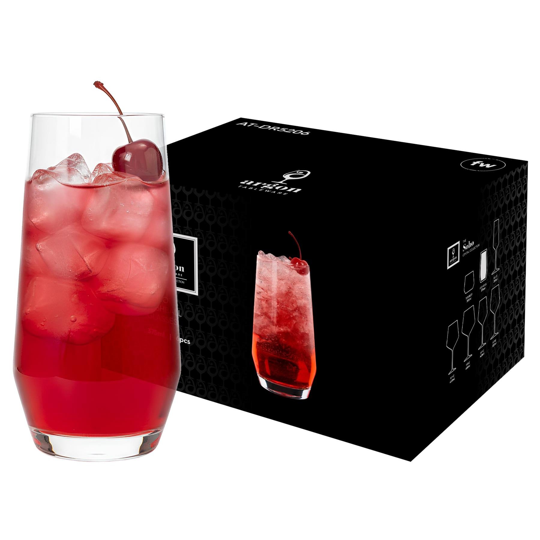 Argon Tableware Soho Crystal Highball Glasses - 375ml - Pack of 48