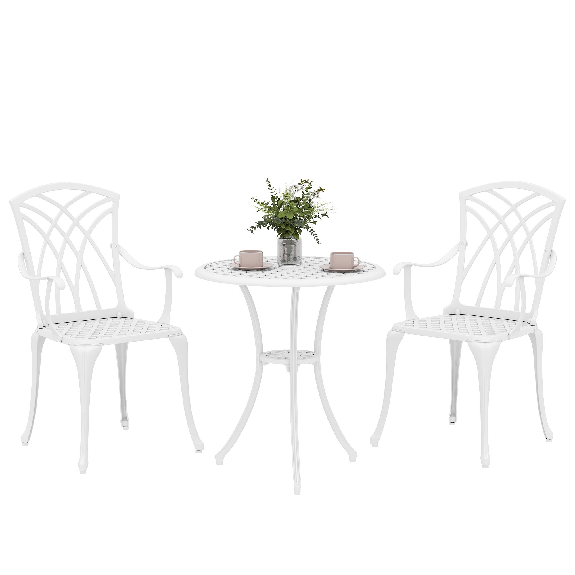 Outsunny Outdoor Dining Set  - White