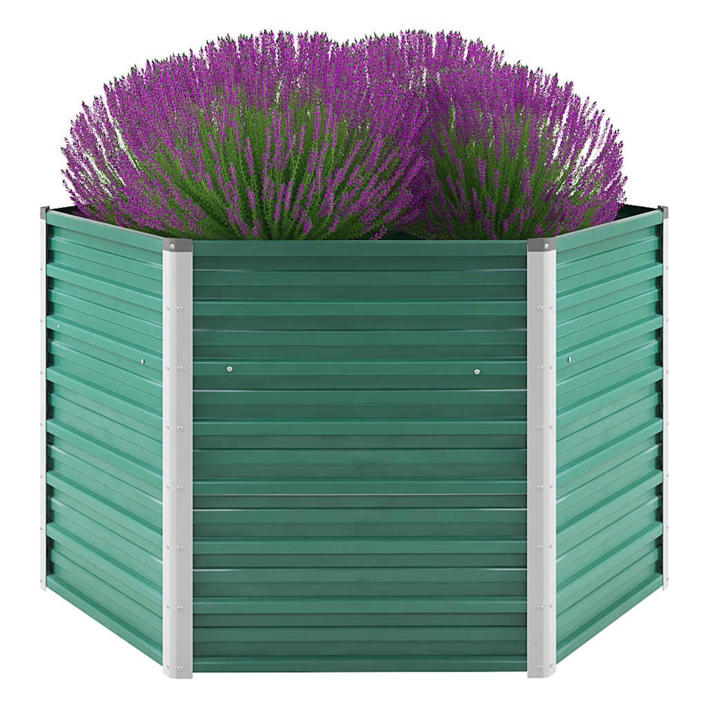 Walplus Galvanised Steel Raised Garden Bed - Green - 129 x 129 x 77 cm