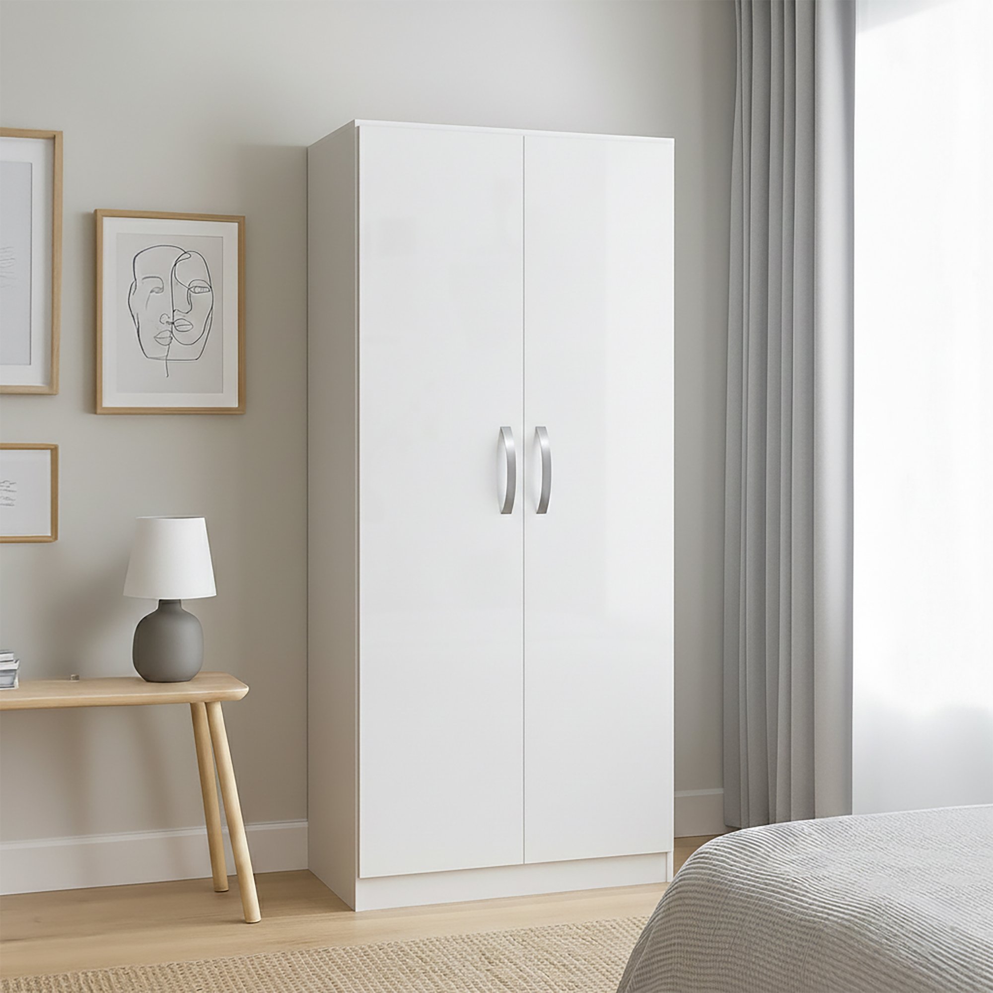 Vida Designs Hulio 2 Door Wardrobe - White