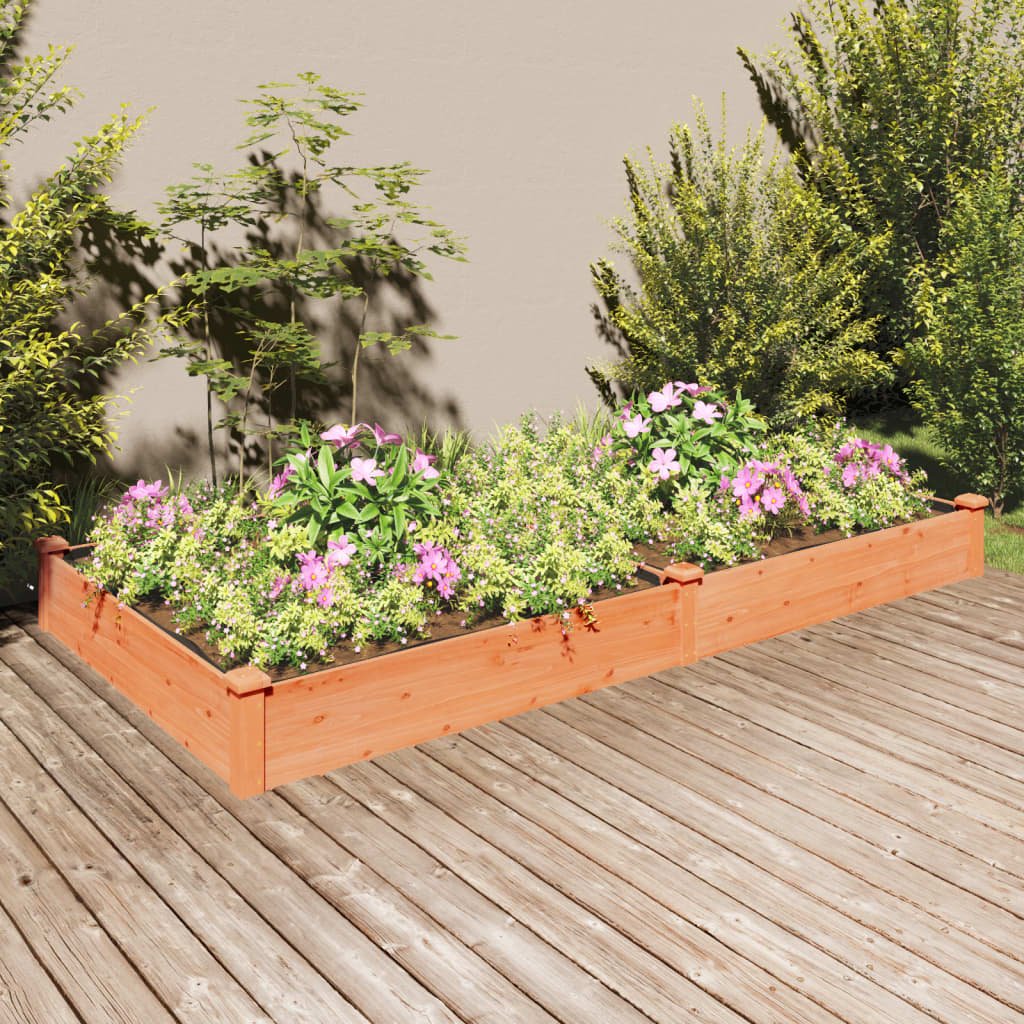 Walplus Firwood Raised Garden Bed - Brown - 240 x 120 x 25 cm