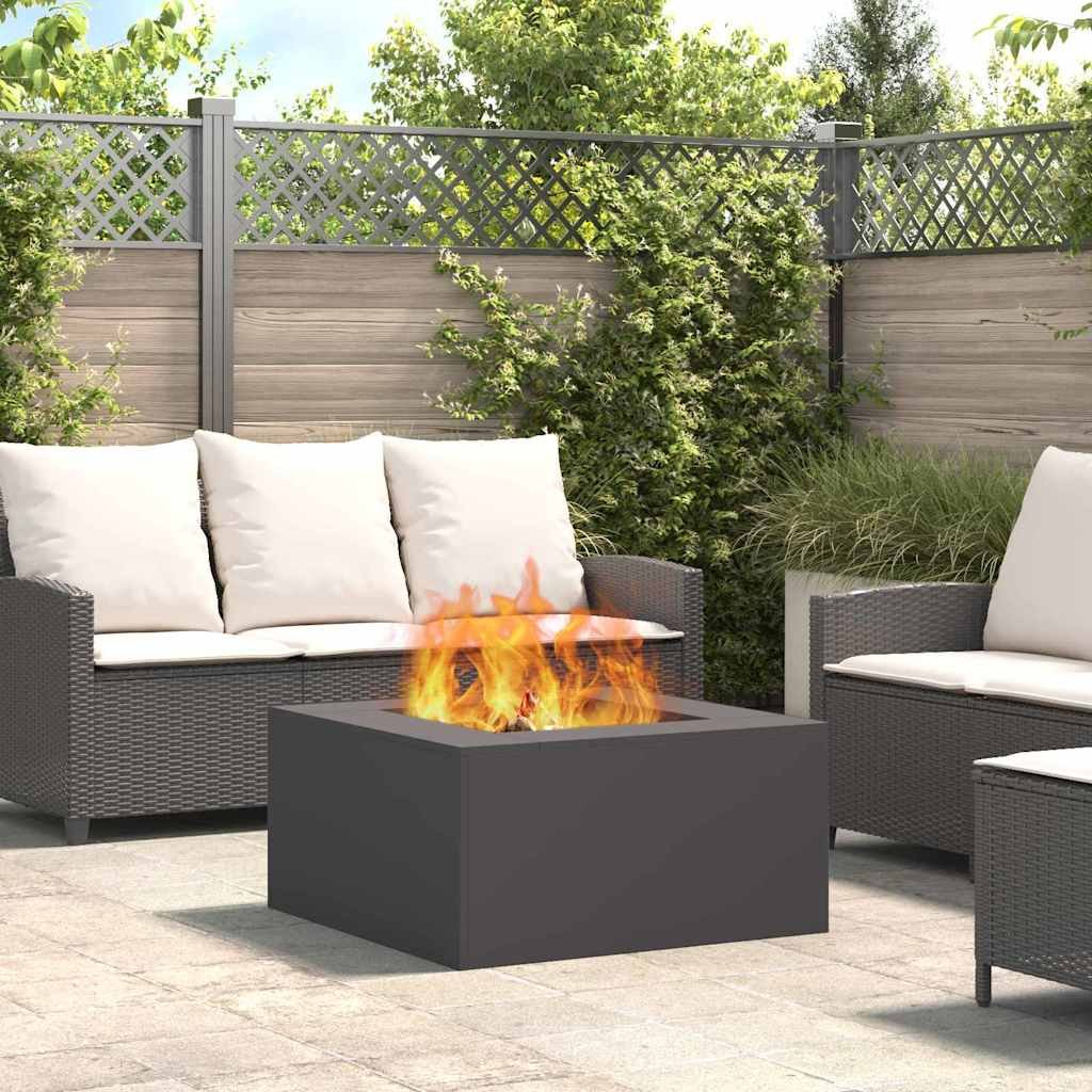 Walplus Steel Fire Pit - Black - 80 x 80 x 40 cm
