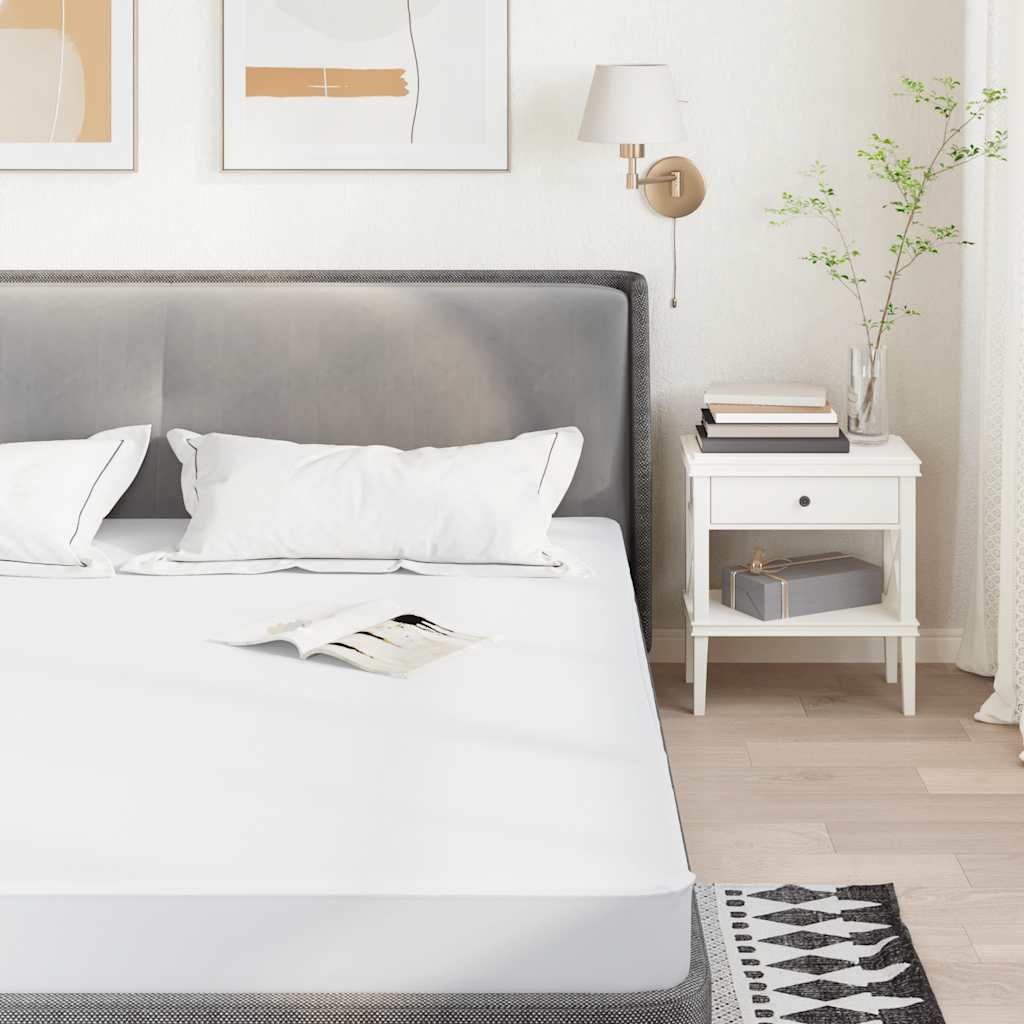 Walplus Waterproof Polyester Mattress Protector - White - 140 x 200 cm