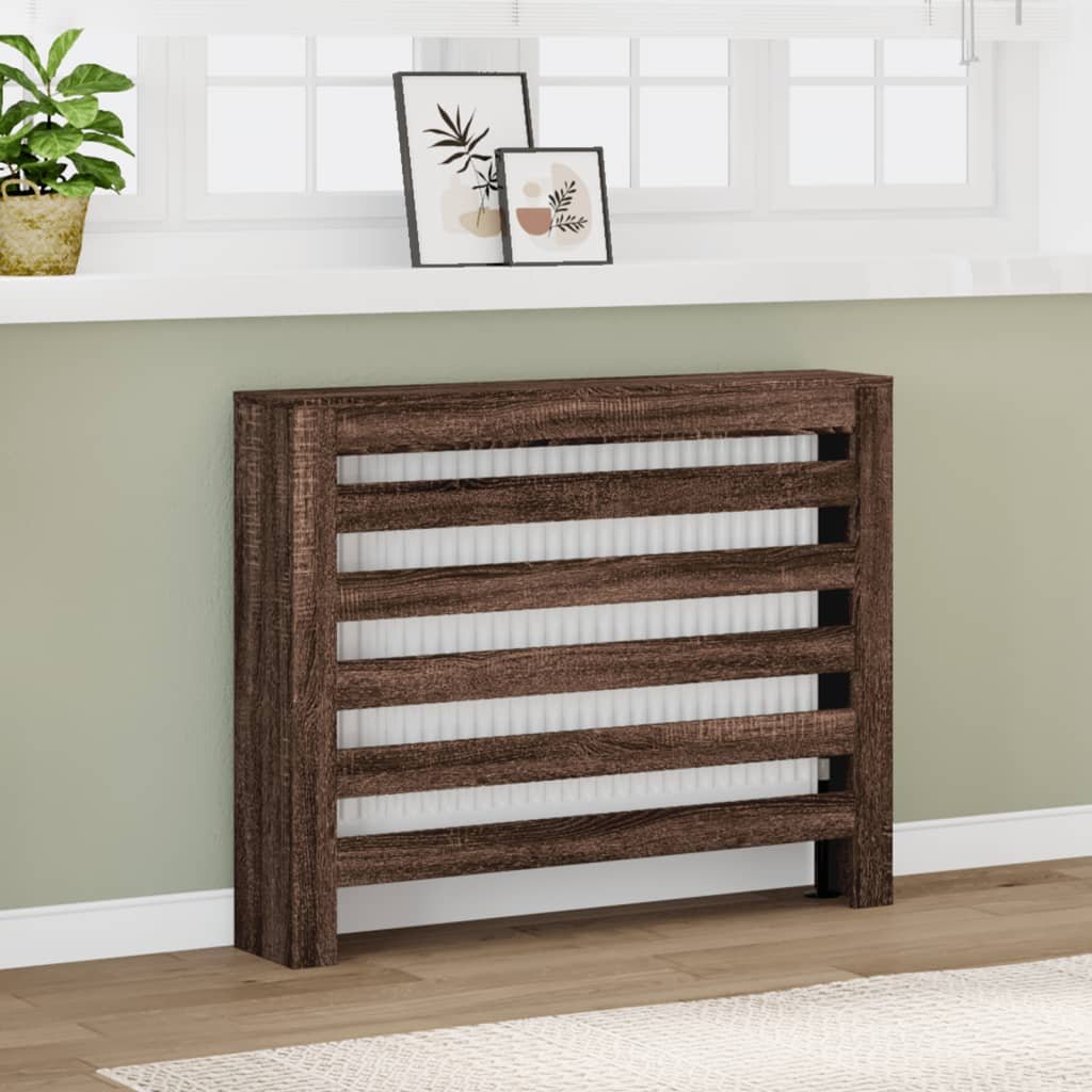 Walplus Engineered Wood Radiator Cover - Brown Oak - 104 x 20 x 82 cm