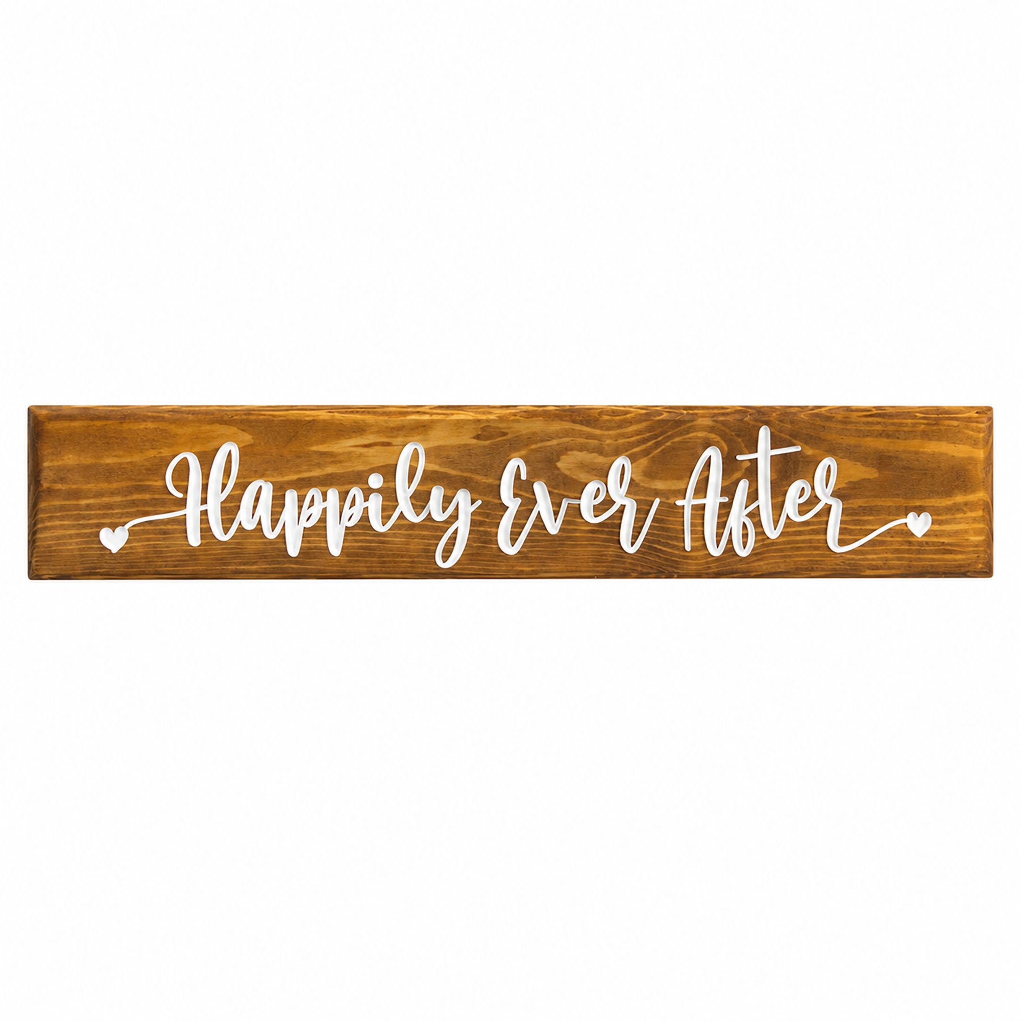 Peak Heritage Engraved Wooden Wedding Sign - L60cm - Happily Ever After