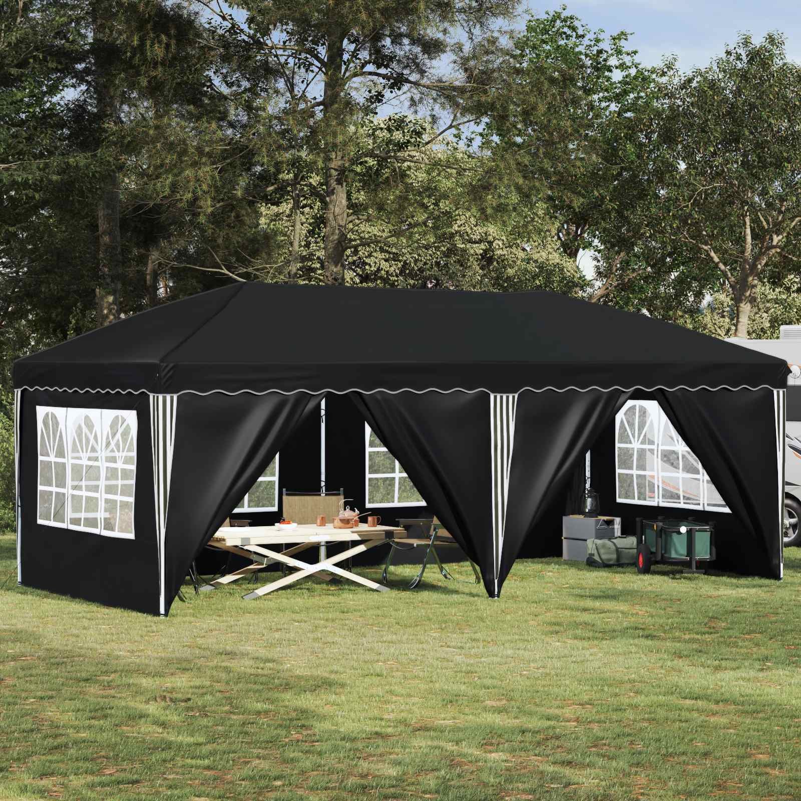 Walplus 575 x 288 x 245 cm Garden Pop-up Party Tent - Anthracite