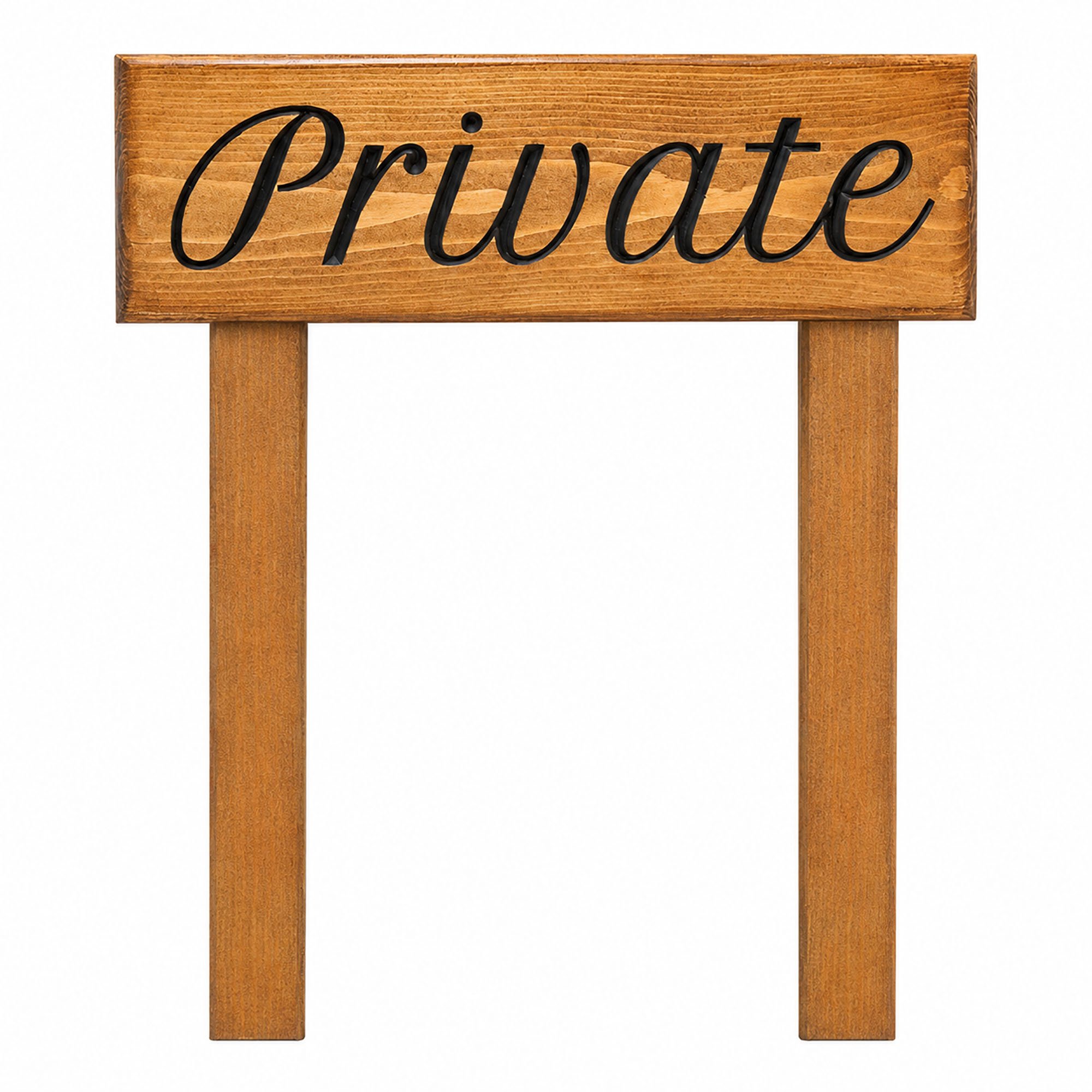 Peak Heritage Engraved Wooden Sign - L30cm with Posts - Private