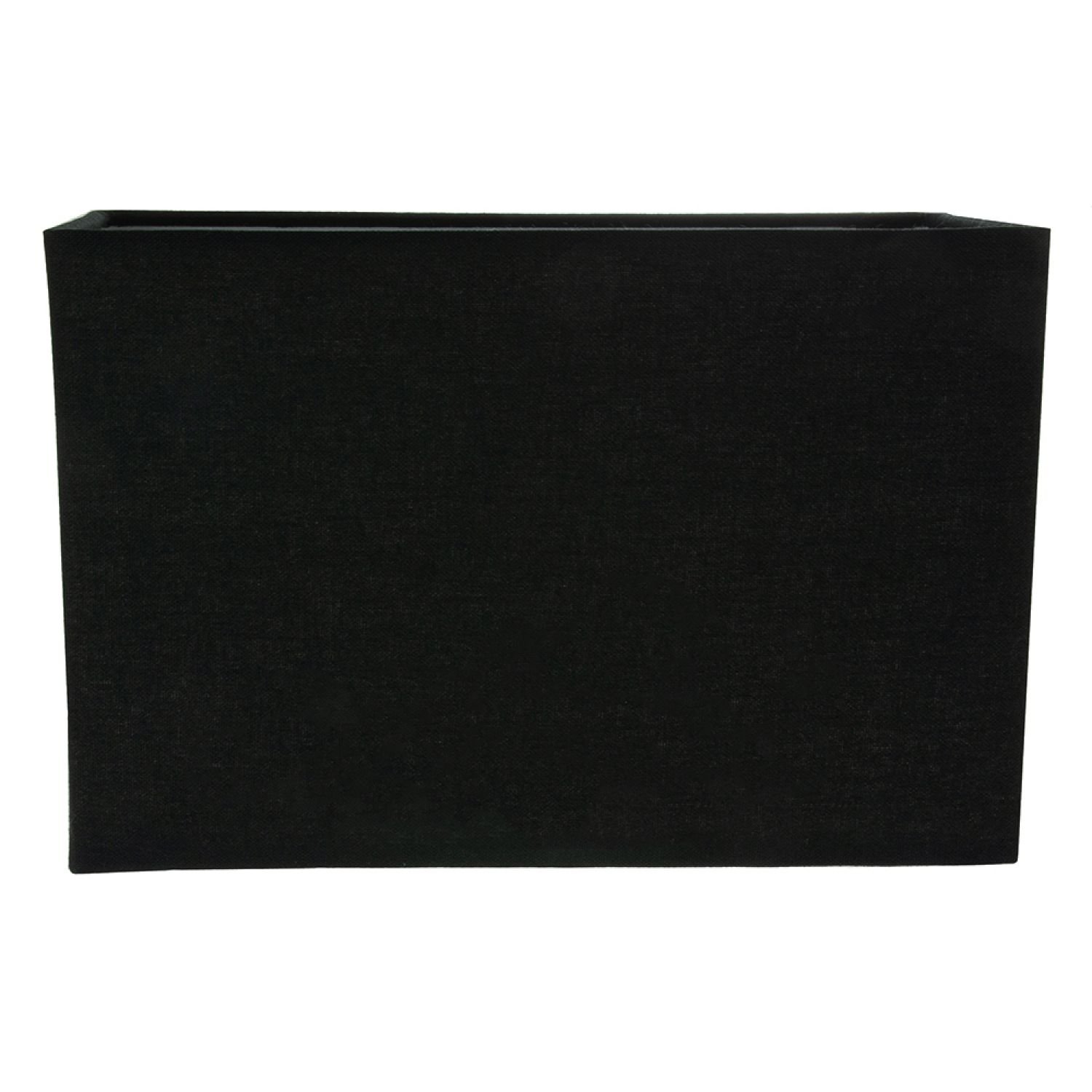 Happy Homewares Jet Black Linen Fabric Rectangular Lampshade - 29cm