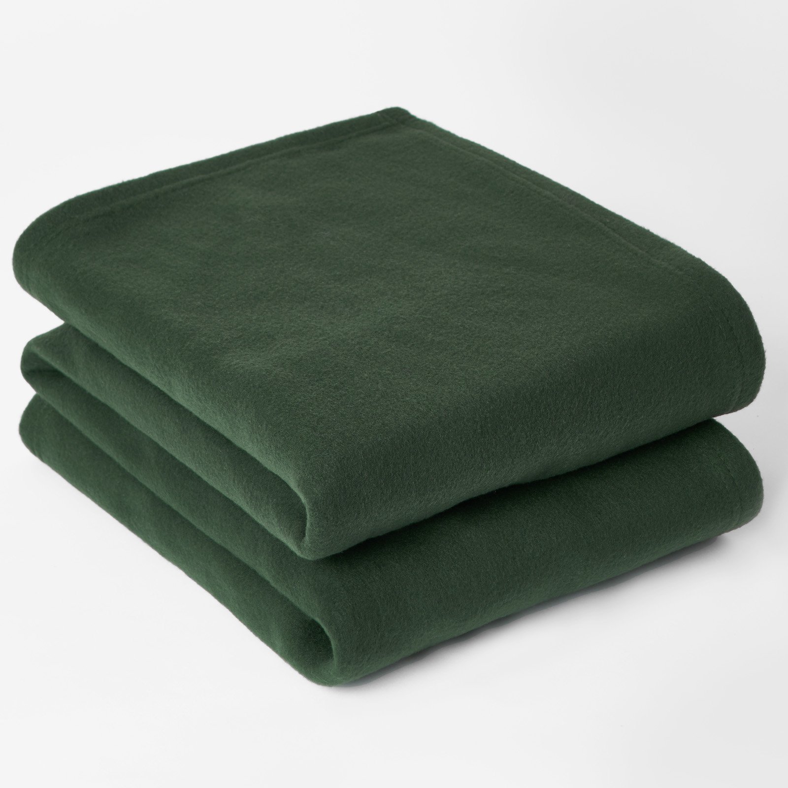 OHS Plain Fleece Blanket Throw 120 x 150cm - Forest Green