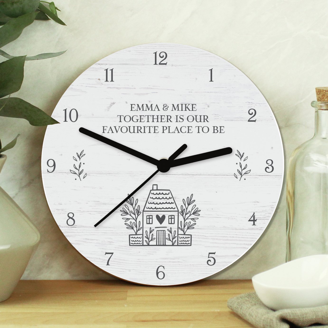 Personalised Message Home Wooden Clock