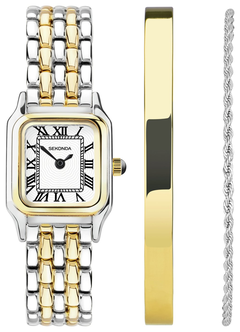 Sekonda Monica White Dial Two Tone Strap Watch Gift Set