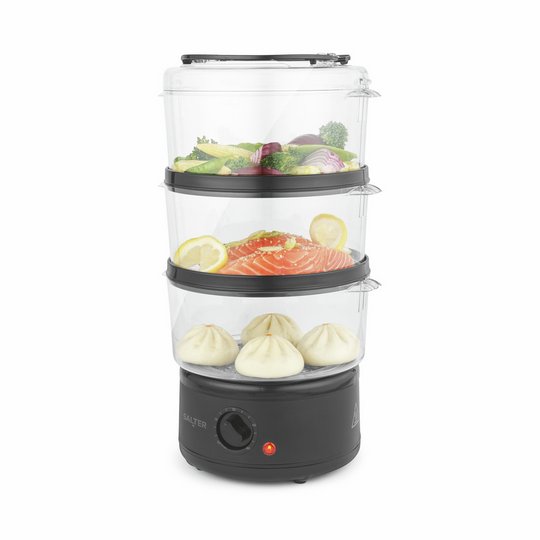 Salter EK6351MBLK Kuro 3 Tier Steamer - Grey