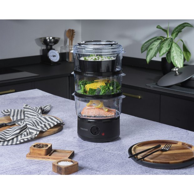 Buy Salter EK6351MBLK Kuro 3 Tier Steamer Grey Steamers Argos