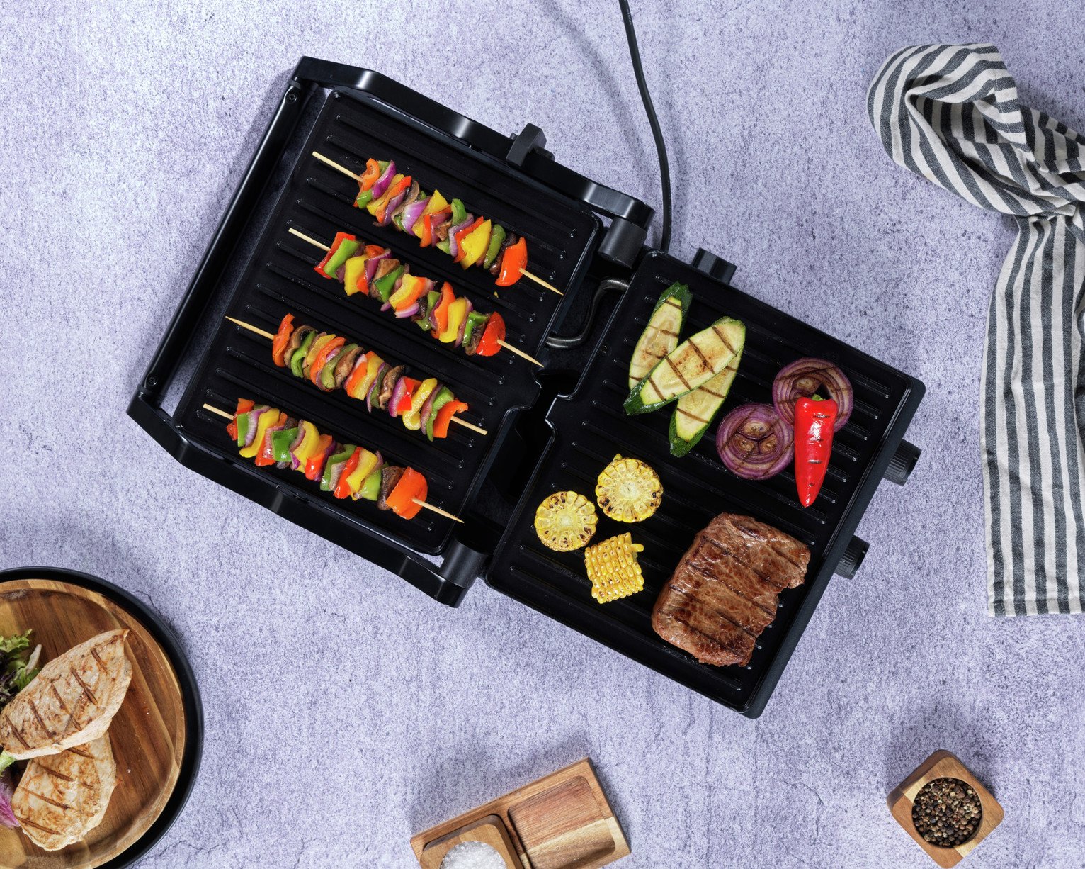 Salter EK6348MBLK Kuro Health Grill & Panini Maker