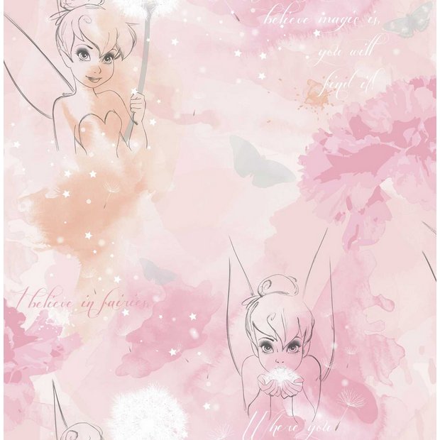 Buy Disney Tinkerbell Watercolour Wallpaper Wallpaper Argos