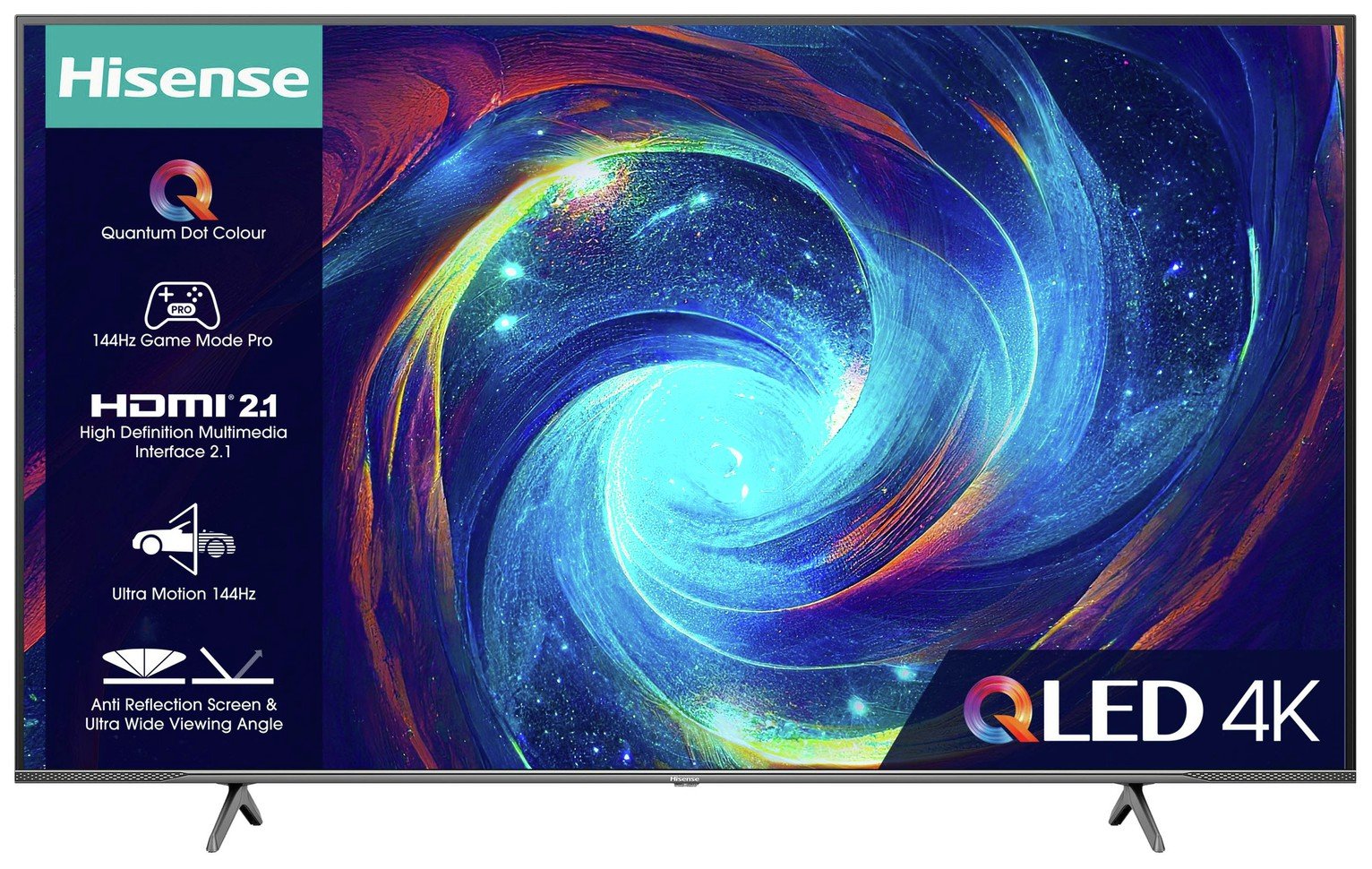 Hisense 75Inch 75E7KQTUK PRO Smart 4K HDR QLED Freeview TV