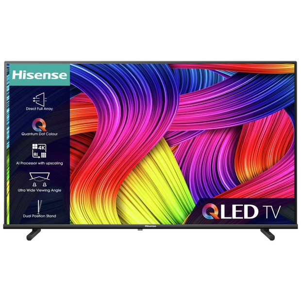 Hisense 43 Inch 43E78KQTUK Smart 4K UHD HDR QLED Freeview TV, £299.00