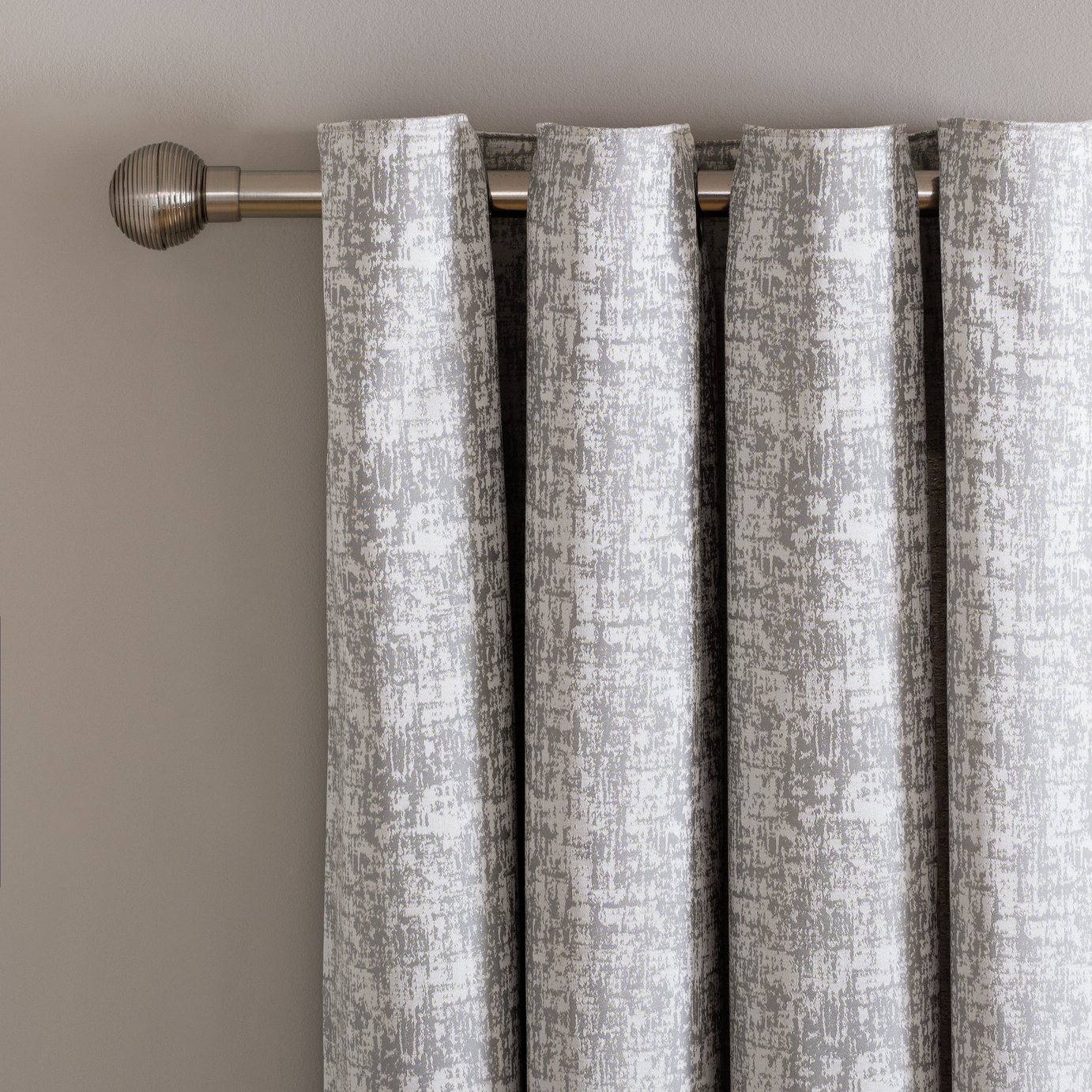 Argos Home Jaquard Fully Lined Eyelet Curtains - Grey