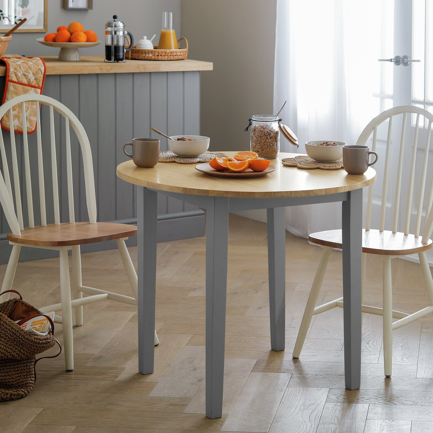 Argos Home Chicago Solid Wood 2-4 Seater Dining Table - Grey