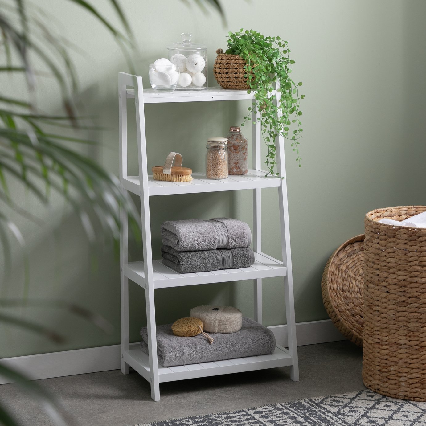 Argos Home Tongue And Groove Ladder - White