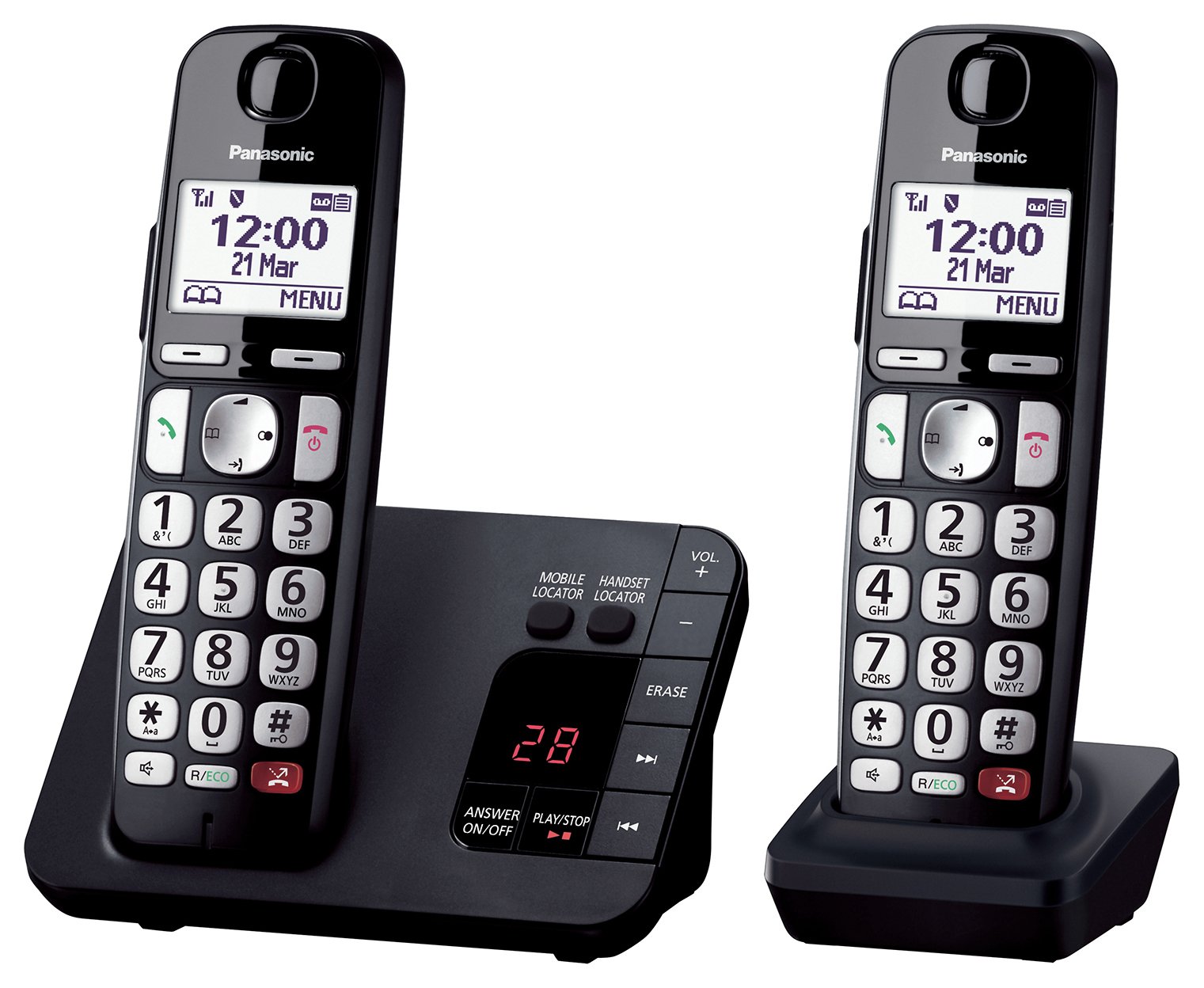 Panasonic KX-TGE822EB Big Button Cordless Phone - Twin