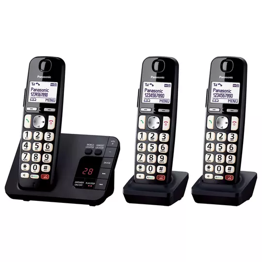 Panasonic KX-TGE823EB Big Button Cordless Phone - Triple