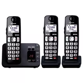 Panasonic KX-TGE823EB Big Button Cordless Phone - Triple