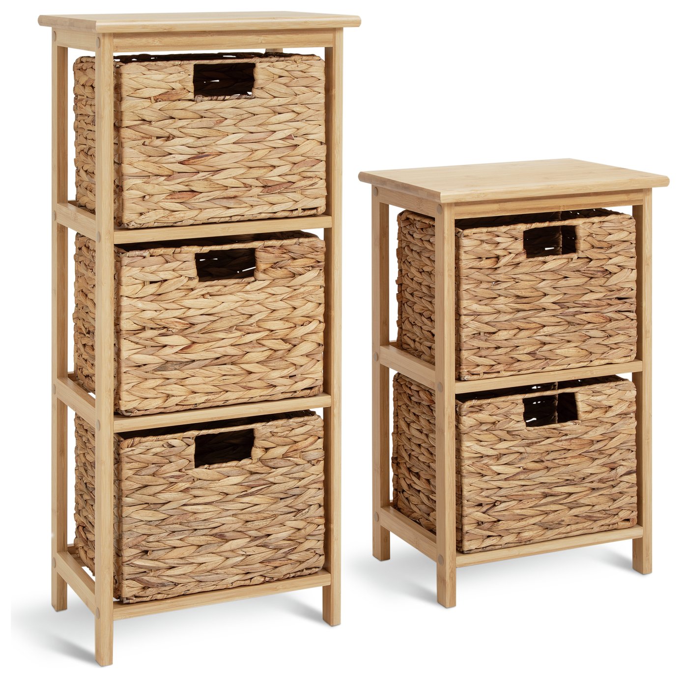 Habitat 2 & 3 Drawer Bathroom Storage Unit - Bamboo