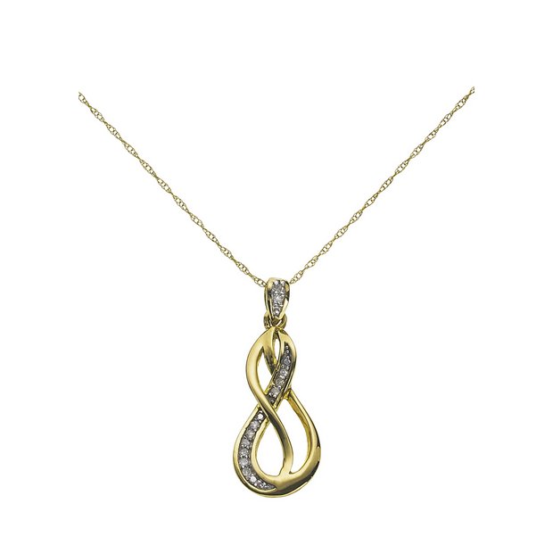 Buy Revere 9ct Gold Diamond Accent Infinity Pendant at Argos.co.uk ...