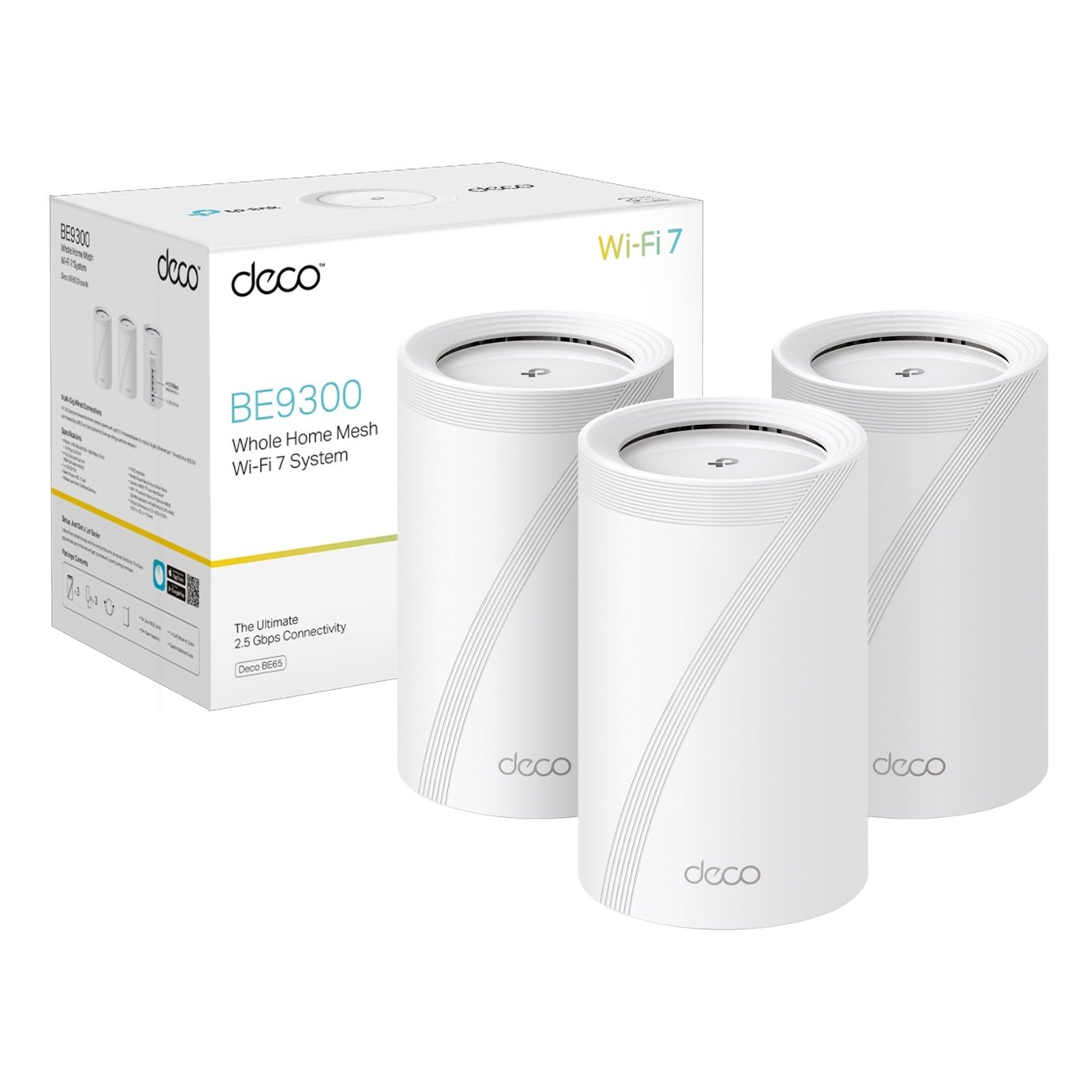 TP-Link Deco BE65 9.3Gbps Whole Home Mesh Wi-Fi 7 - 3 Pack