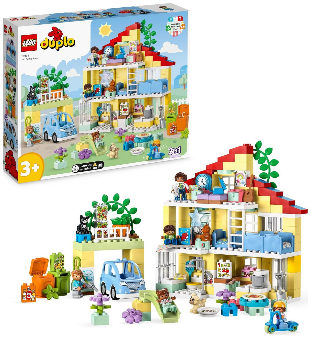 LEGO DUPLO 3in1 Family House Toy for Toddlers Aged 3+ 10994