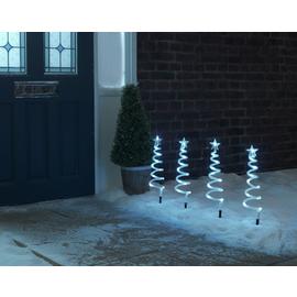Habitat Pack of 4 Christmas Spiral Tree Path Finder Lights