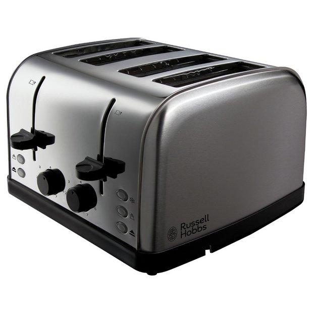 Buy Russell Hobbs Worcester 4 Slice Brushed Toaster 18790