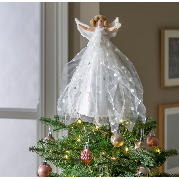 Buy Argos Home Felt Angel Christmas Tree Topper - White ...