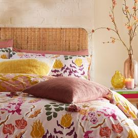 Furn Protea Abstract Floral Pink Bedding Set