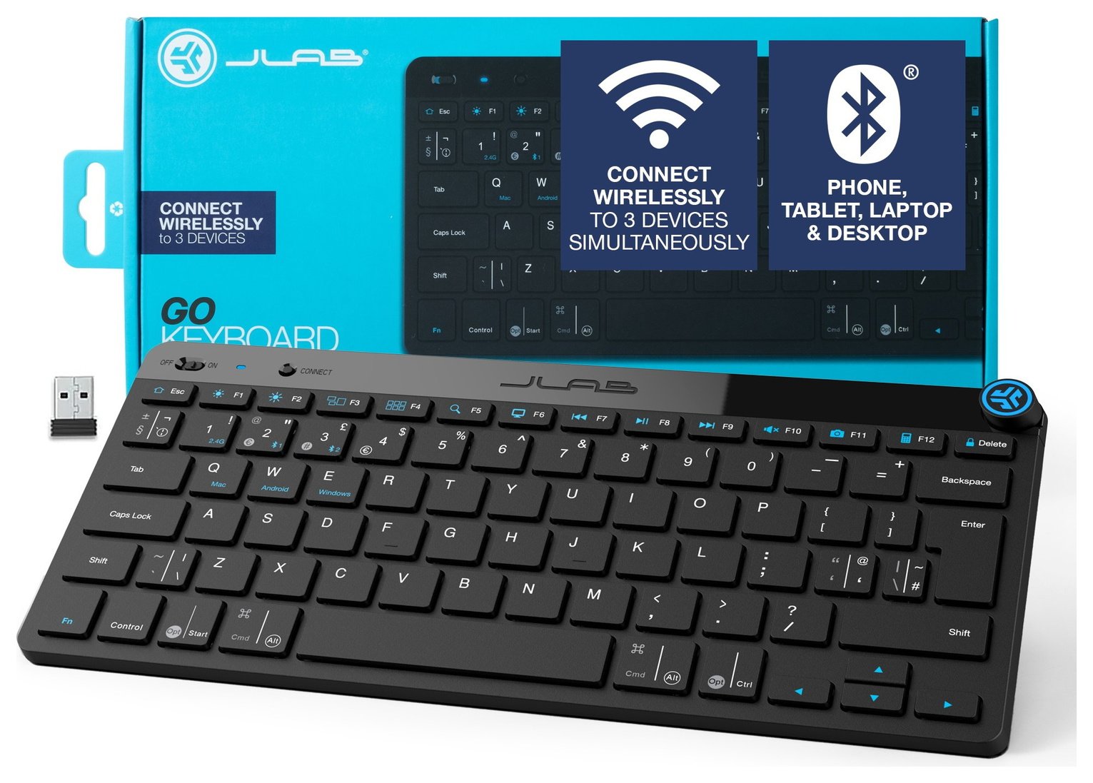 JLab GO Wireless Bluetooth Keyboard - Black