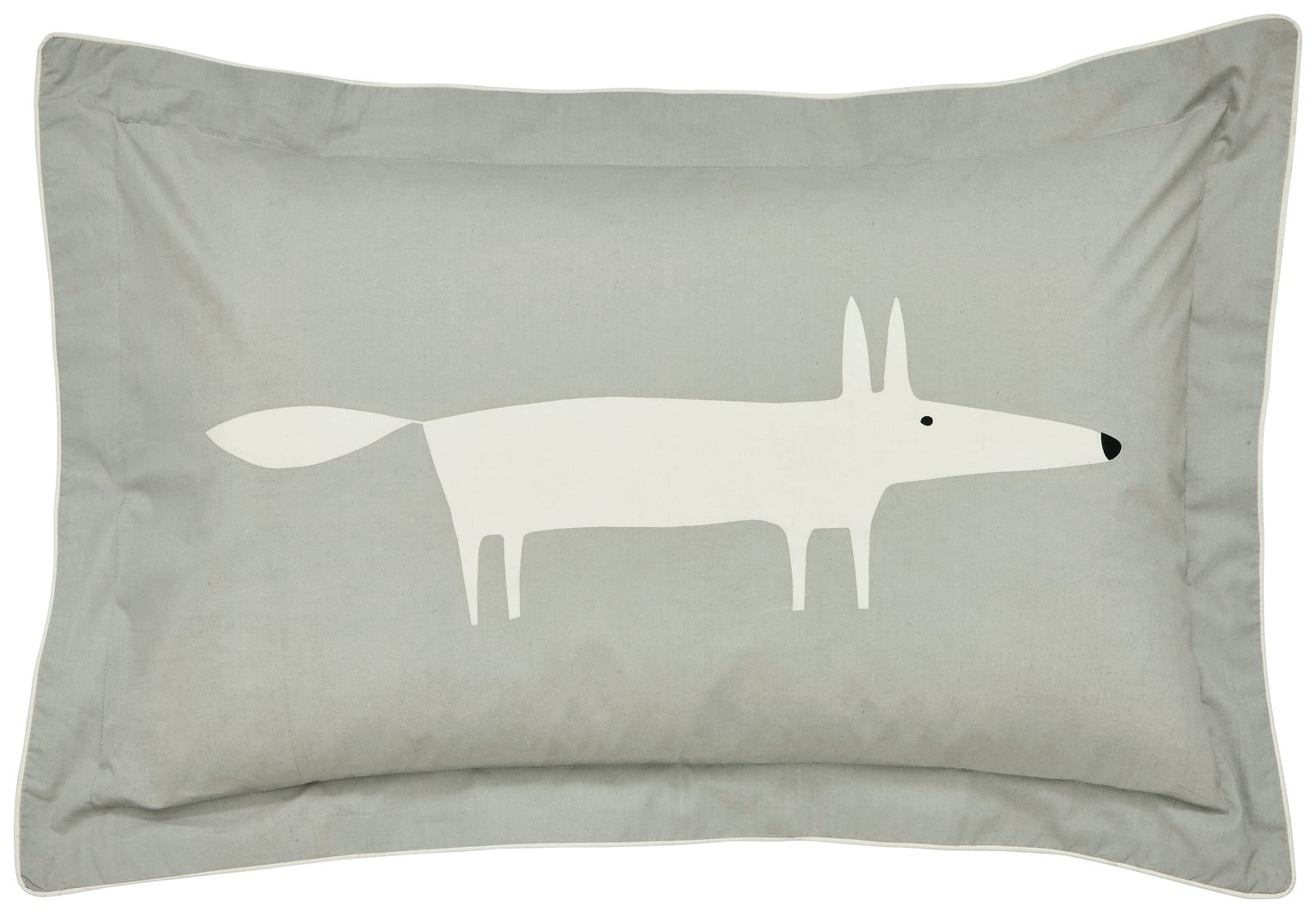 Scion Cotton Mr Fox Patterned Pillowcase - Silver
